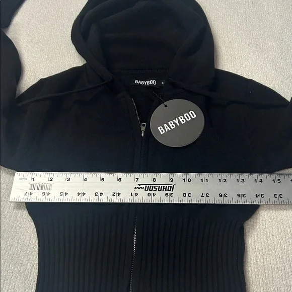 Babyboo Black Hooded Sweater for Women - Picture 7 of 8